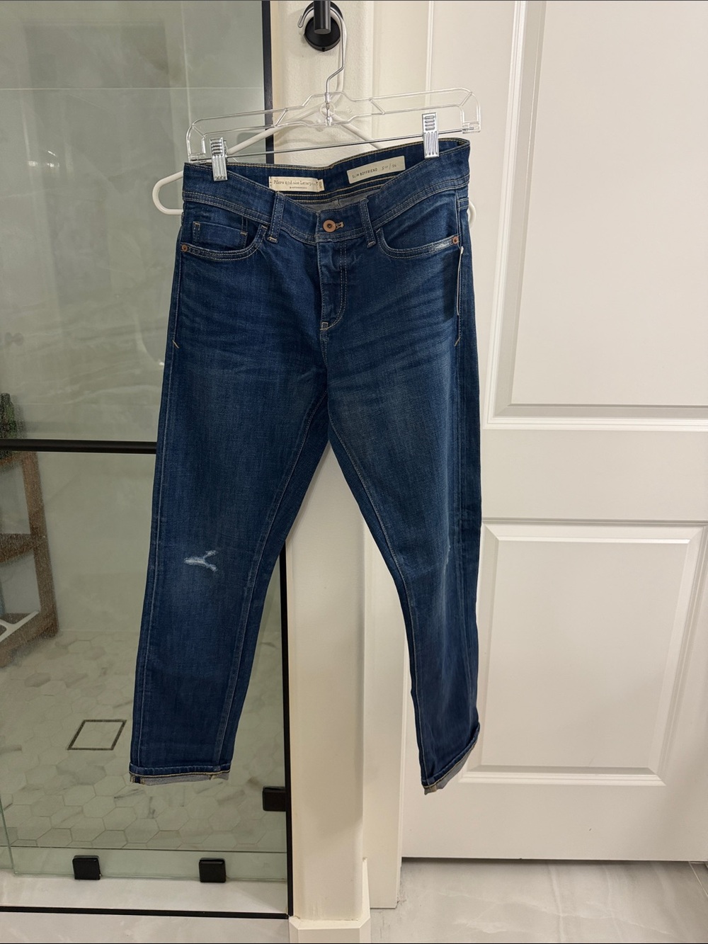 Pilcro and the Letterpress Dark Blue Boyfriend Jeans